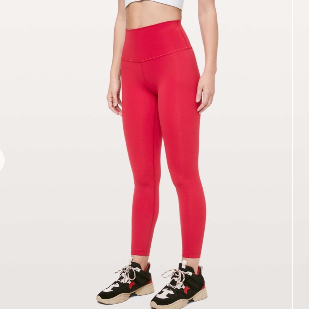 Lululemon Wunder Under Leggings 25" in Dark Red size 4